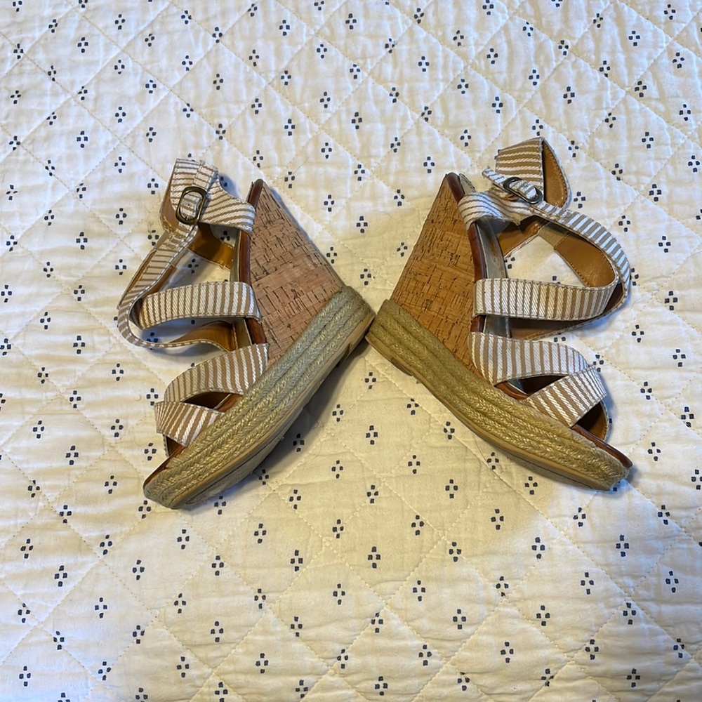 Cream and beige platform wedges, good used condition